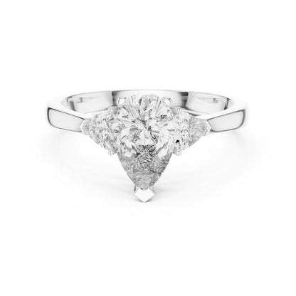 18K White Gold Pear & Trillion Lab-Grown Diamond Drop Ring for Women | Anniversary Gift | Pure Carat