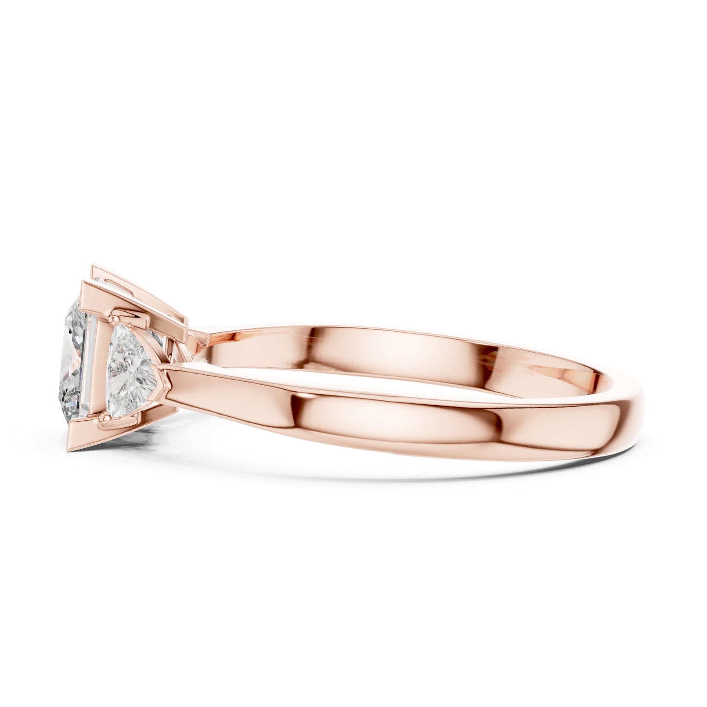 18K Yellow Gold Princess & Trillion Lab-Grown Diamond Ring for Women | Everyday Wear | Pure Carat