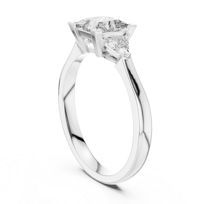 18K Yellow Gold Princess & Trillion Lab-Grown Diamond Ring for Women | Everyday Wear | Pure Carat