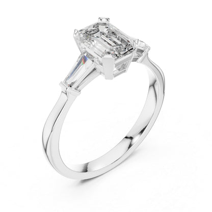18K Yellow Gold Emerald & Bug Lab-Grown Diamond Stud Ring for Women | Office Wear | Pure Carat