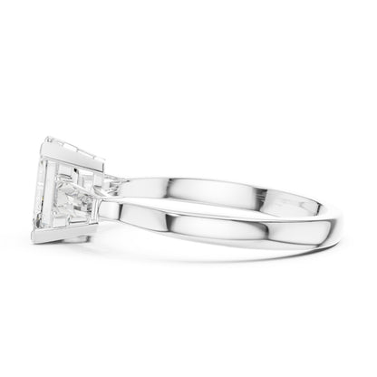 18K Yellow Gold Emerald & Bug Lab-Grown Diamond Stud Ring for Women | Office Wear | Pure Carat