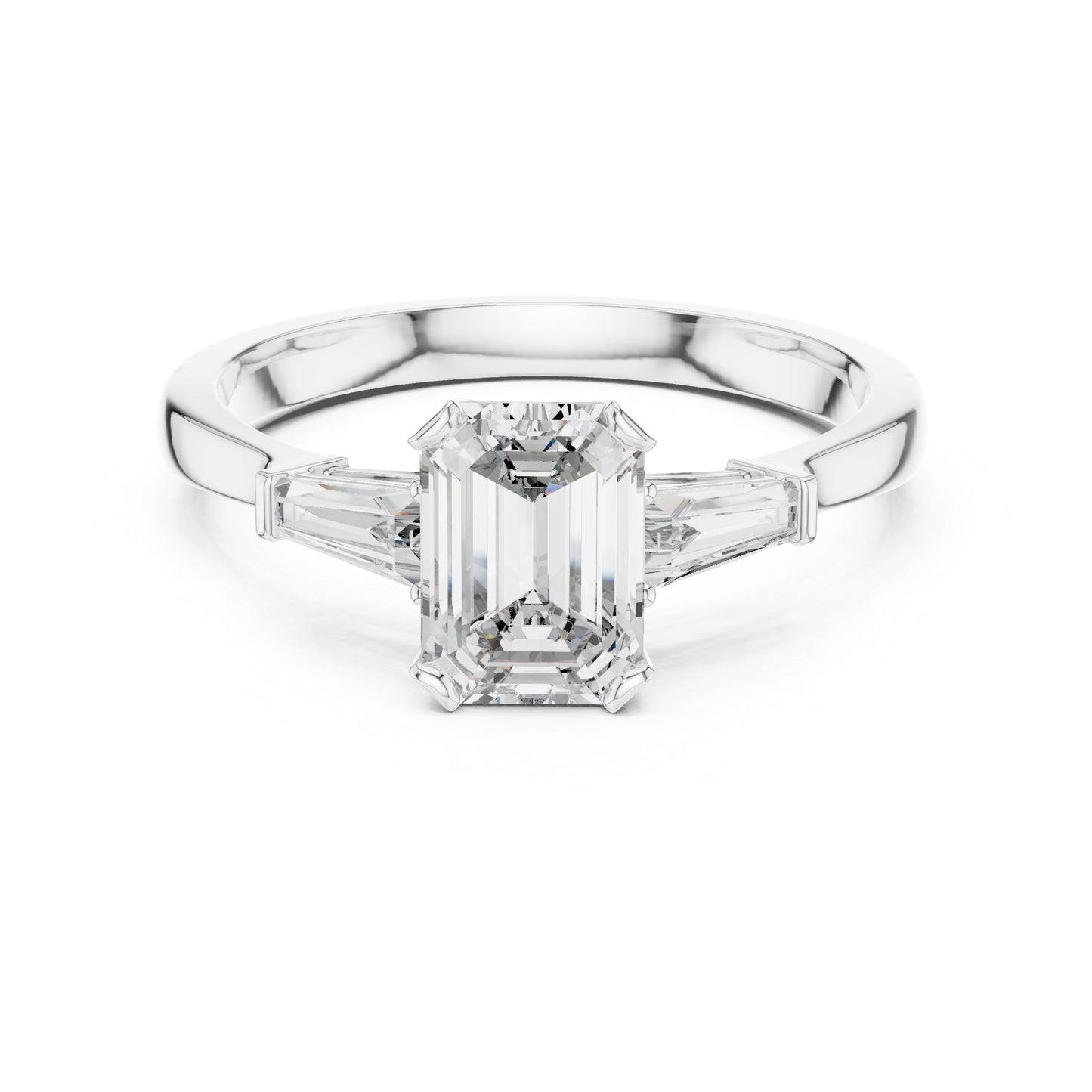 18K Yellow Gold Emerald & Bug Lab-Grown Diamond Stud Ring for Women | Office Wear | Pure Carat