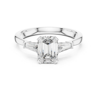 18K Yellow Gold Emerald & Bug Lab-Grown Diamond Stud Ring for Women | Office Wear | Pure Carat
