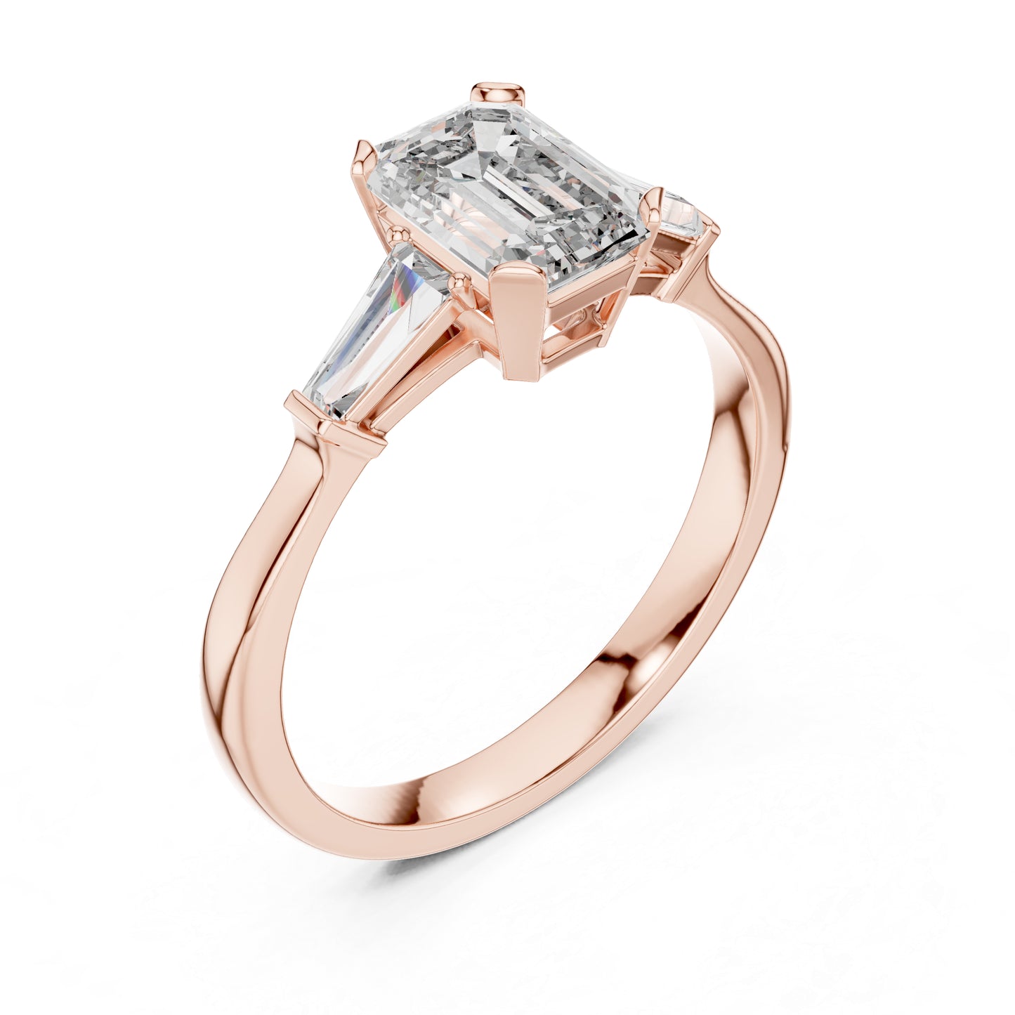 18K Yellow Gold Emerald & Bug Lab-Grown Diamond Stud Ring for Women | Office Wear | Pure Carat