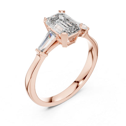 18K Yellow Gold Emerald & Bug Lab-Grown Diamond Stud Ring for Women | Office Wear | Pure Carat