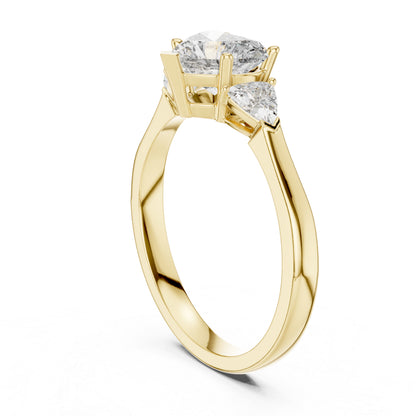 14K White Gold Heart & Trillion Lab-Grown Diamond Stud Ring for Women | Bridal Wear | Pure Carat