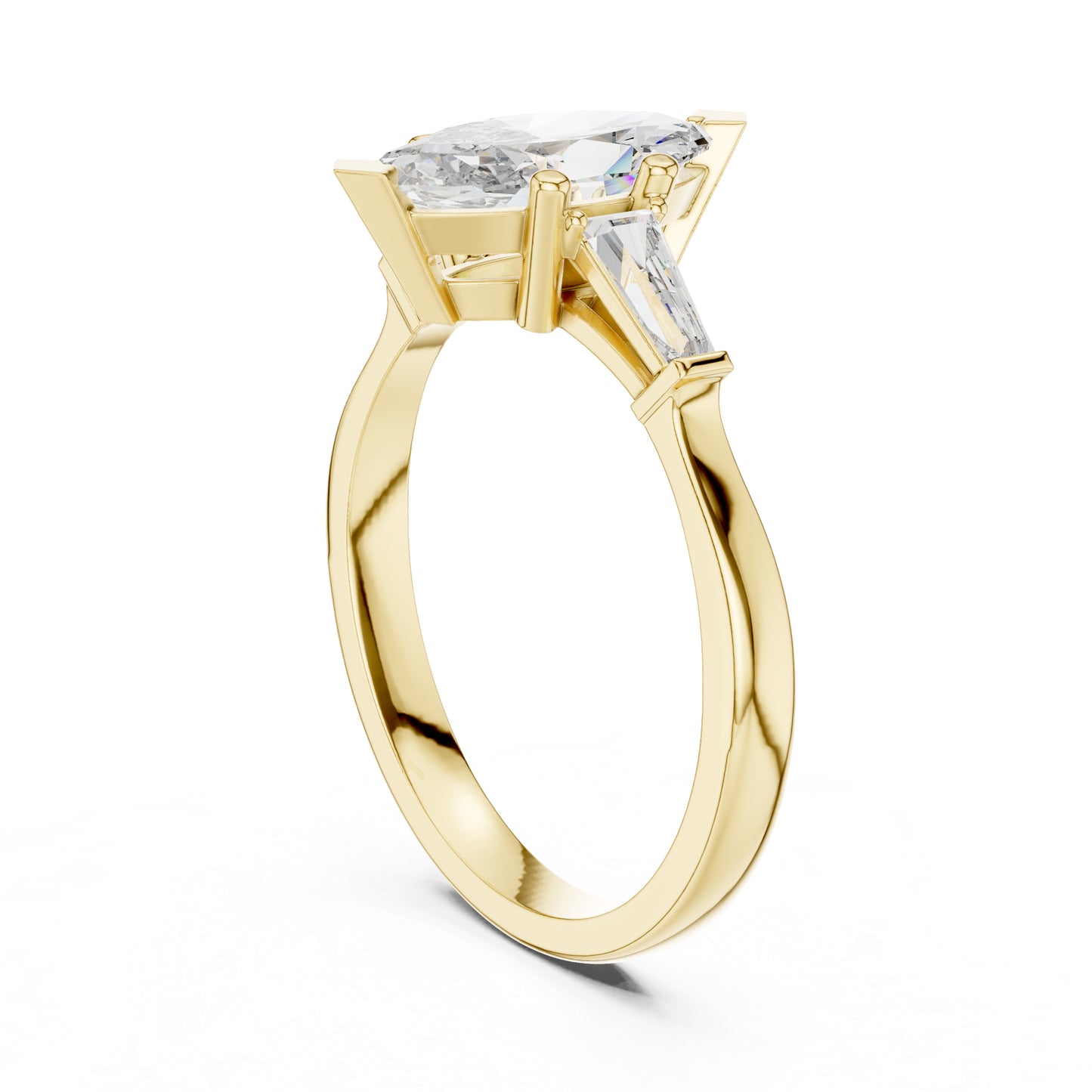 18K Rose Gold Marquise & Custom Baguette Lab-Grown Diamond Solitaire Ring for Women | Party Wear | Pure Carat