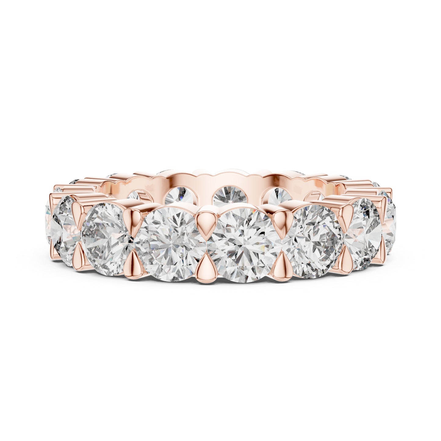 18K Rose Gold Round Lab-Grown Diamond Drop Ring for Women – Pure Carat