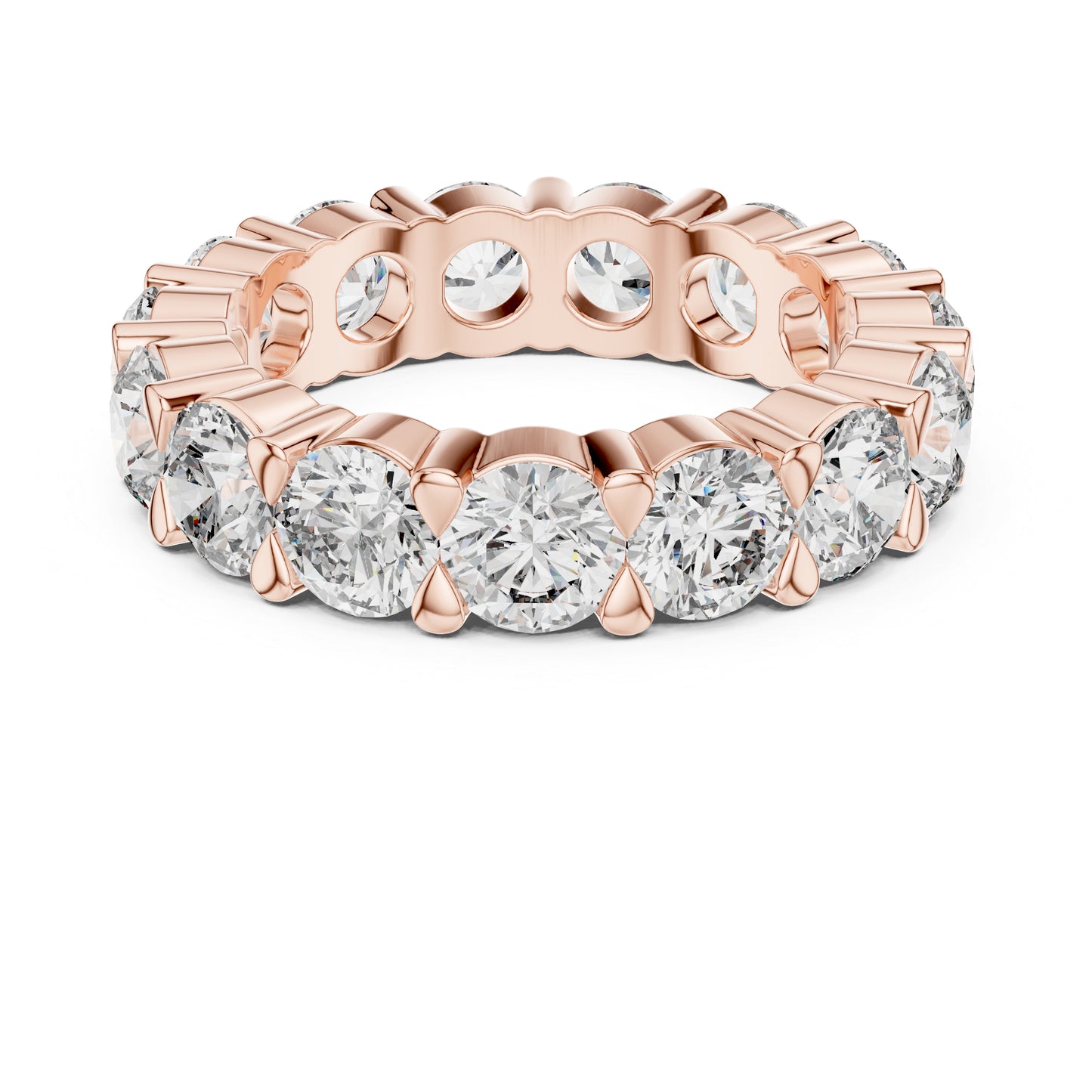 18K Rose Gold Round Lab-Grown Diamond Drop Ring for Women – Pure Carat