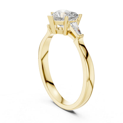 14K Rose Gold Heart & Custom Baguette Lab-Grown Diamond Solitaire Ring for Women | Wedding | Pure Carat