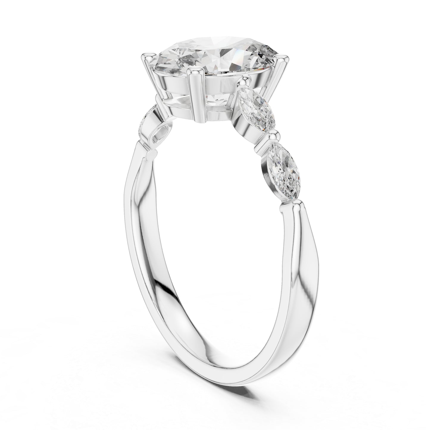 14K Yellow Gold Oval & Marquise Lab-Grown Diamond Ring for Women | Office Wear | Pure Carat