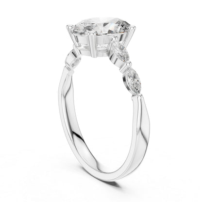14K Yellow Gold Oval & Marquise Lab-Grown Diamond Ring for Women | Office Wear | Pure Carat