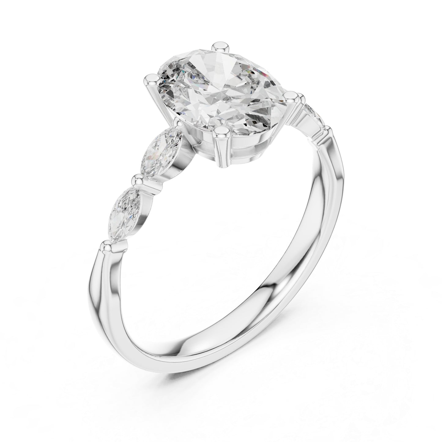 14K Yellow Gold Oval & Marquise Lab-Grown Diamond Ring for Women | Office Wear | Pure Carat