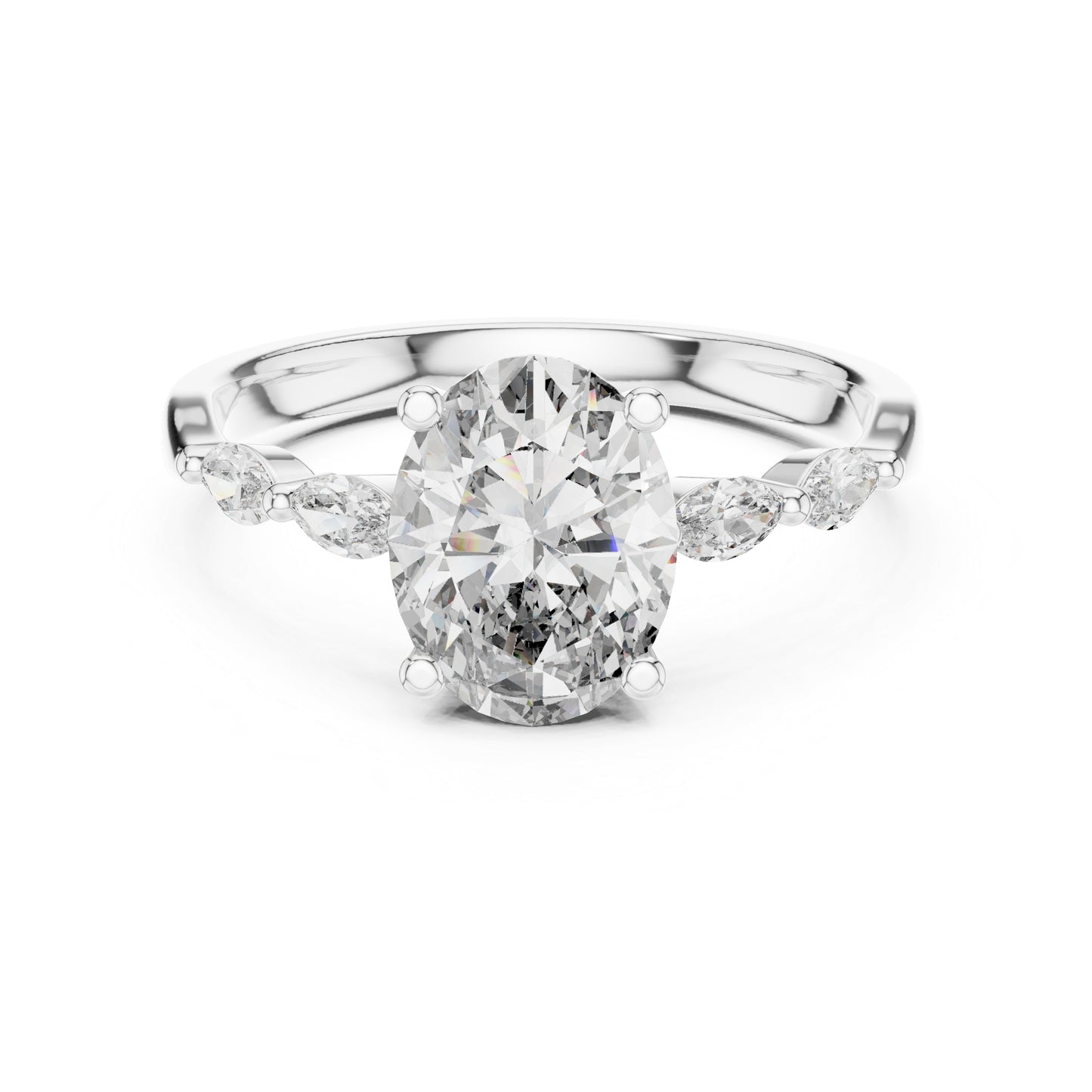 14K Yellow Gold Oval & Marquise Lab-Grown Diamond Ring for Women | Office Wear | Pure Carat