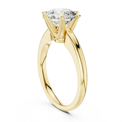 18K Yellow Gold Round Lab-Grown Diamond Ring for Women | Anniversary Gift | Pure Carat