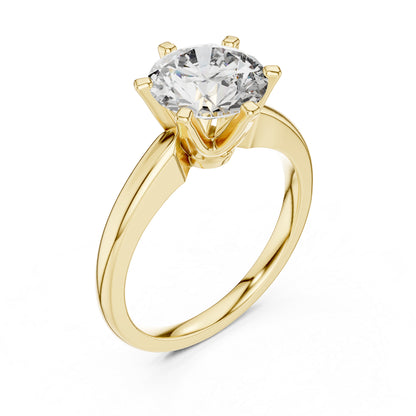 18K Yellow Gold Round Lab-Grown Diamond Ring for Women | Anniversary Gift | Pure Carat