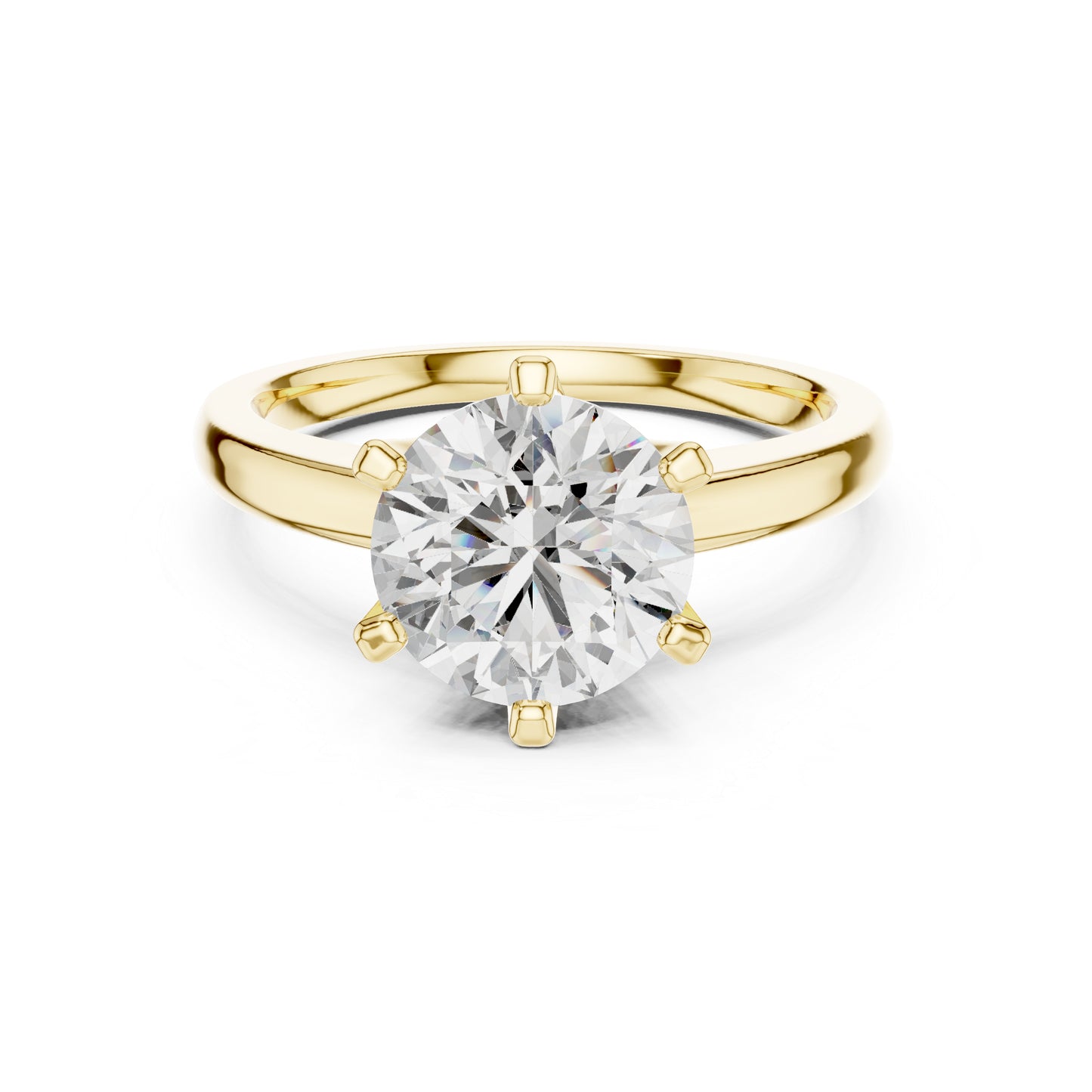 18K Yellow Gold Round Lab-Grown Diamond Ring for Women | Anniversary Gift | Pure Carat
