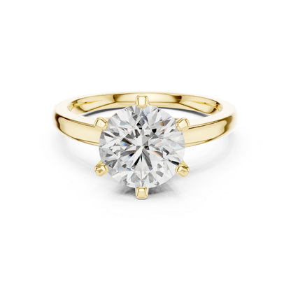 18K Yellow Gold Round Lab-Grown Diamond Ring for Women | Anniversary Gift | Pure Carat