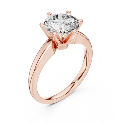 18K Yellow Gold Round Lab-Grown Diamond Ring for Women | Anniversary Gift | Pure Carat