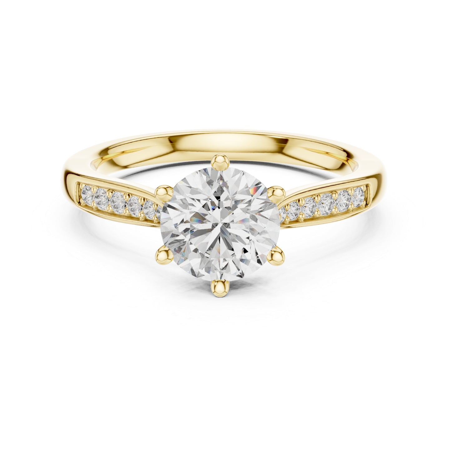 14K White Gold Round Lab-Grown Diamond Drop Ring for Women | Party Wear | Pure Carat