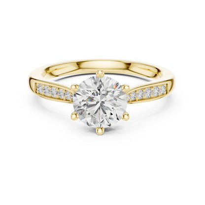 14K White Gold Round Lab-Grown Diamond Drop Ring for Women | Party Wear | Pure Carat