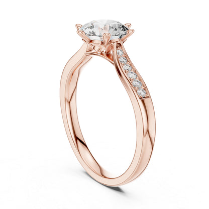 14K White Gold Round Lab-Grown Diamond Drop Ring for Women | Party Wear | Pure Carat