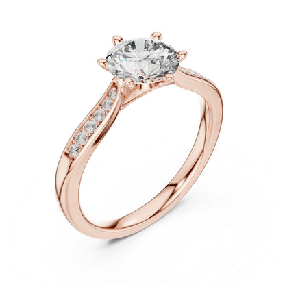 14K White Gold Round Lab-Grown Diamond Drop Ring for Women | Party Wear | Pure Carat