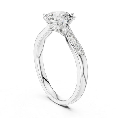 14K White Gold Round Lab-Grown Diamond Drop Ring for Women | Party Wear | Pure Carat