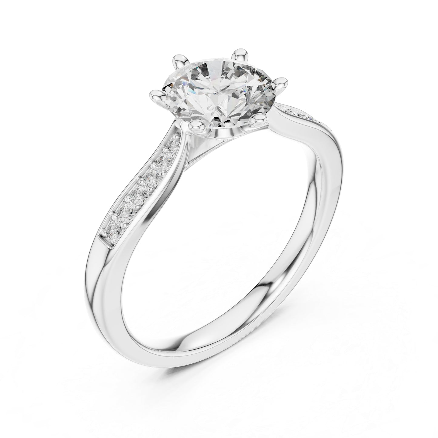 14K White Gold Round Lab-Grown Diamond Drop Ring for Women | Party Wear | Pure Carat