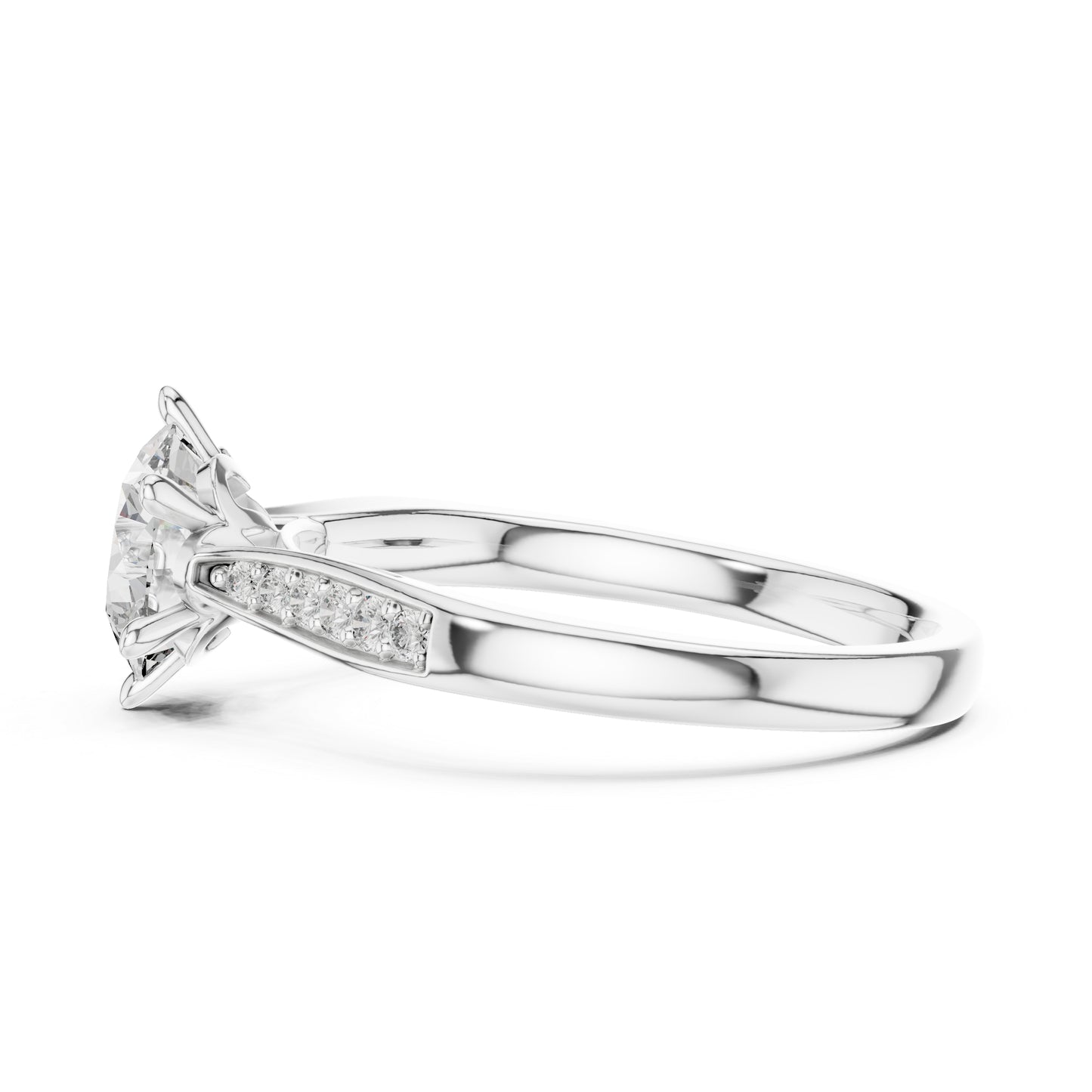 14K White Gold Round Lab-Grown Diamond Drop Ring for Women | Party Wear | Pure Carat