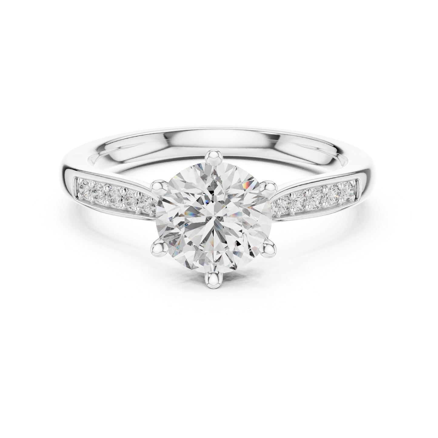 14K White Gold Round Lab-Grown Diamond Drop Ring for Women | Party Wear | Pure Carat