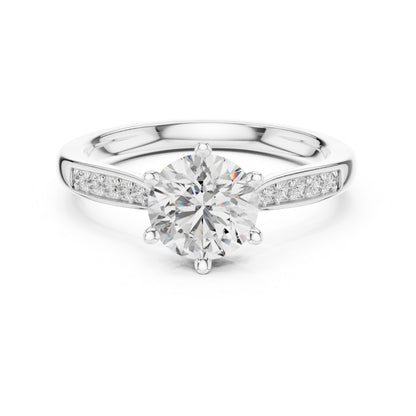 14K White Gold Round Lab-Grown Diamond Drop Ring for Women | Party Wear | Pure Carat