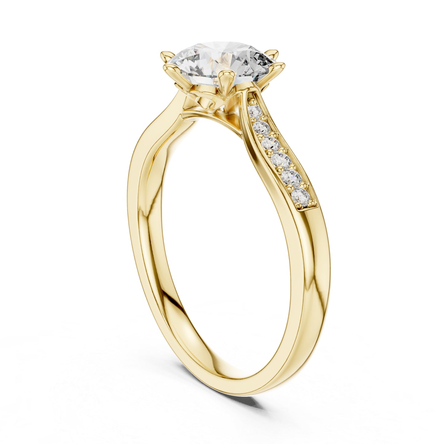 14K White Gold Round Lab-Grown Diamond Drop Ring for Women | Party Wear | Pure Carat