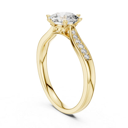14K White Gold Round Lab-Grown Diamond Drop Ring for Women | Party Wear | Pure Carat
