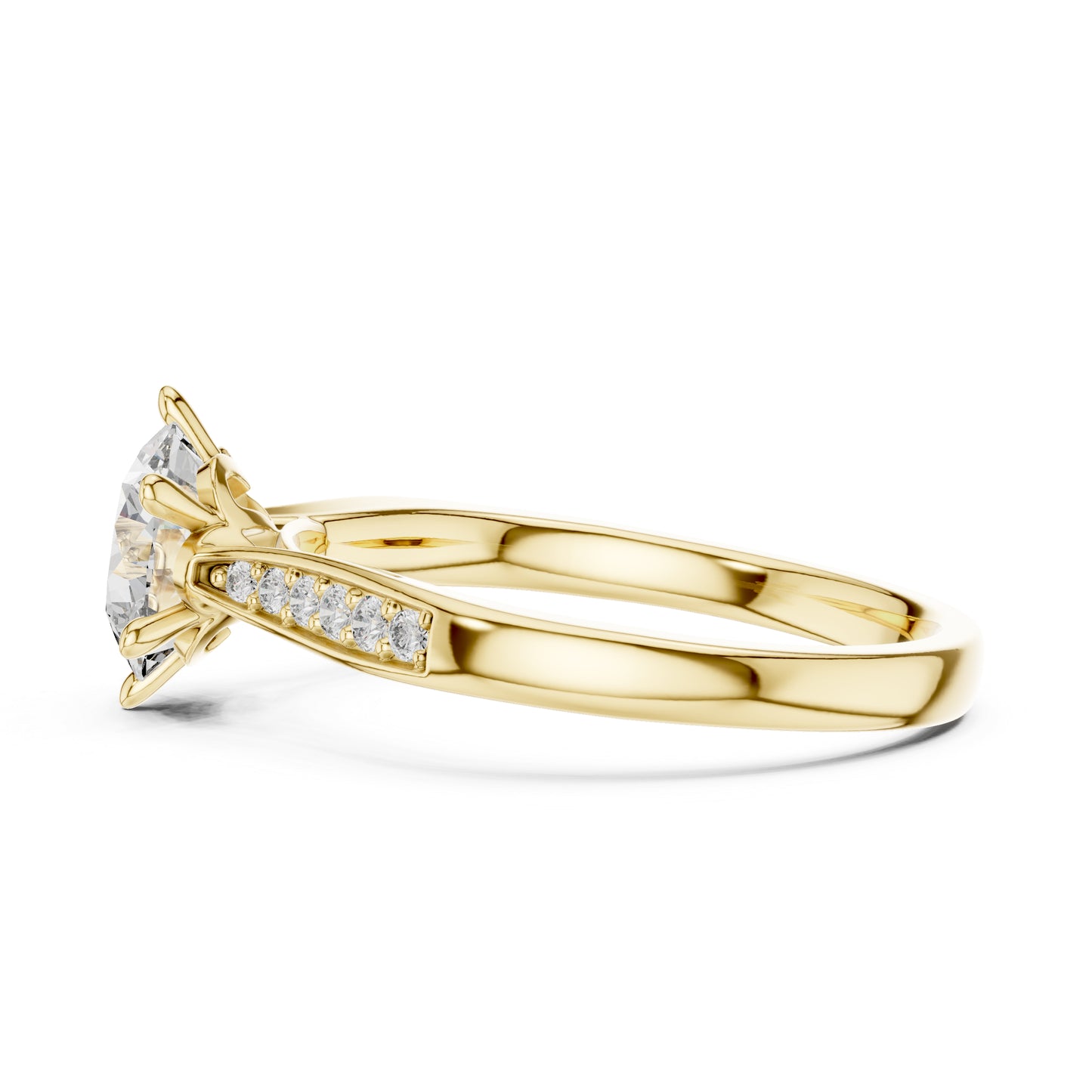 14K White Gold Round Lab-Grown Diamond Drop Ring for Women | Party Wear | Pure Carat