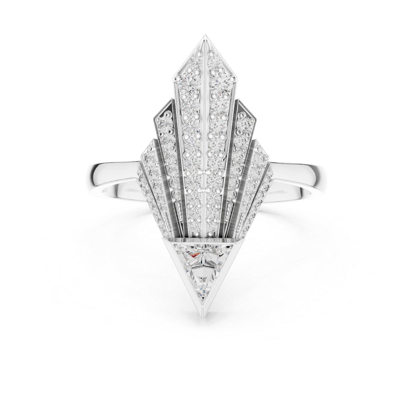 18K Yellow Gold Triangle & Round Lab-Grown Diamond Ring for Women | Office Wear | Pure Carat