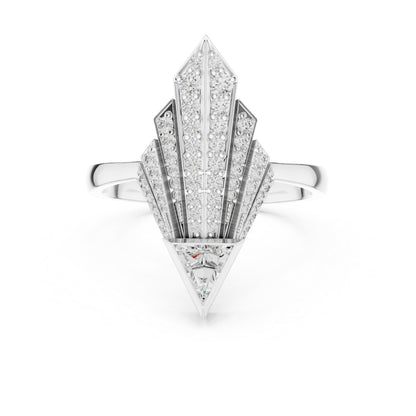 18K Yellow Gold Triangle & Round Lab-Grown Diamond Ring for Women | Office Wear | Pure Carat