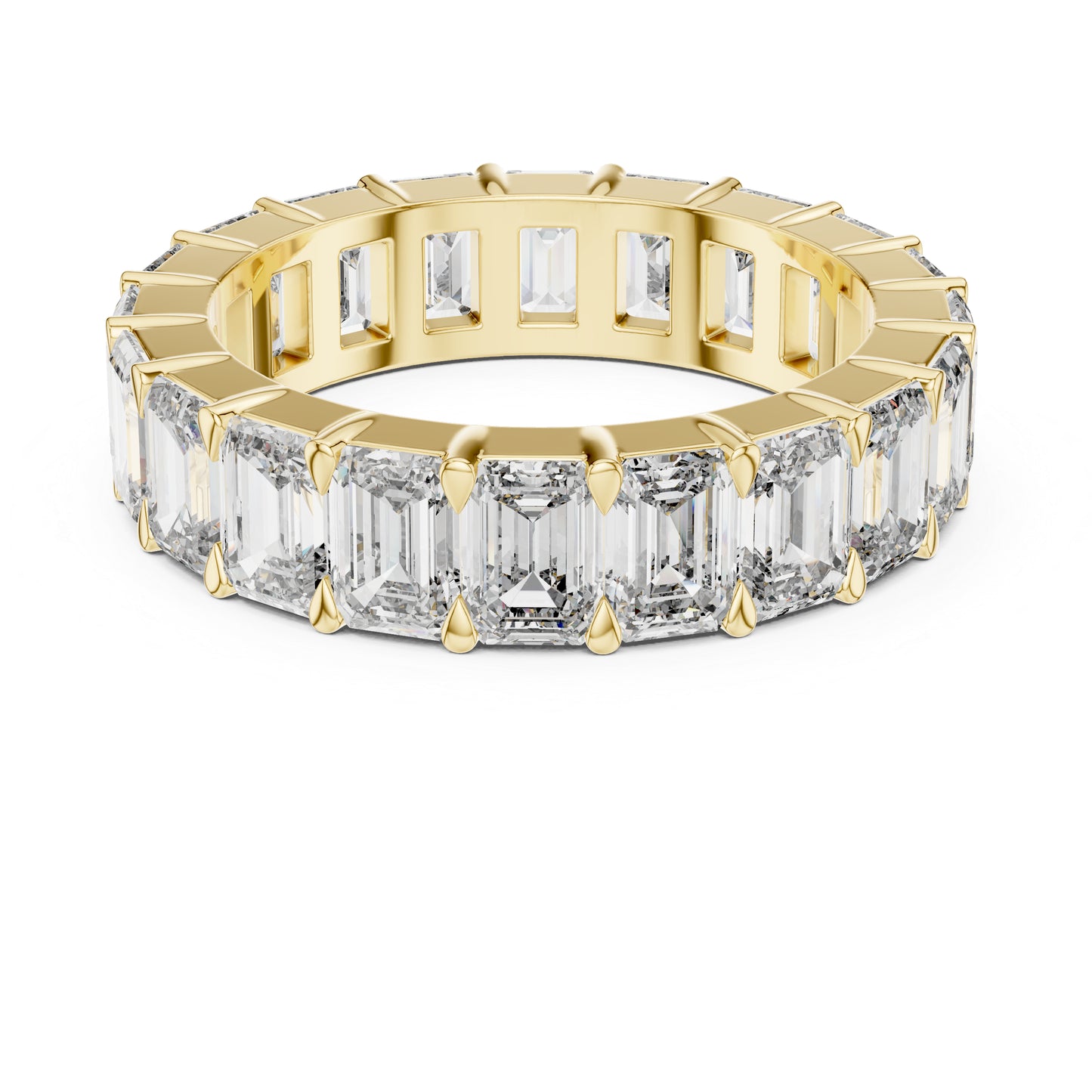 Emerald Lab-Grown Diamond Stud Ring in Yellow Gold – Pure Carat