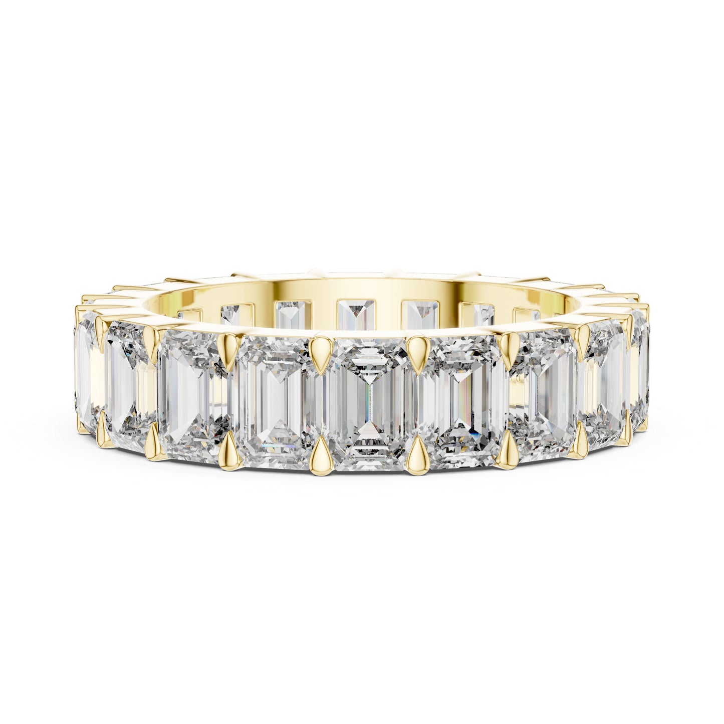 Emerald Lab-Grown Diamond Stud Ring in Yellow Gold – Pure Carat