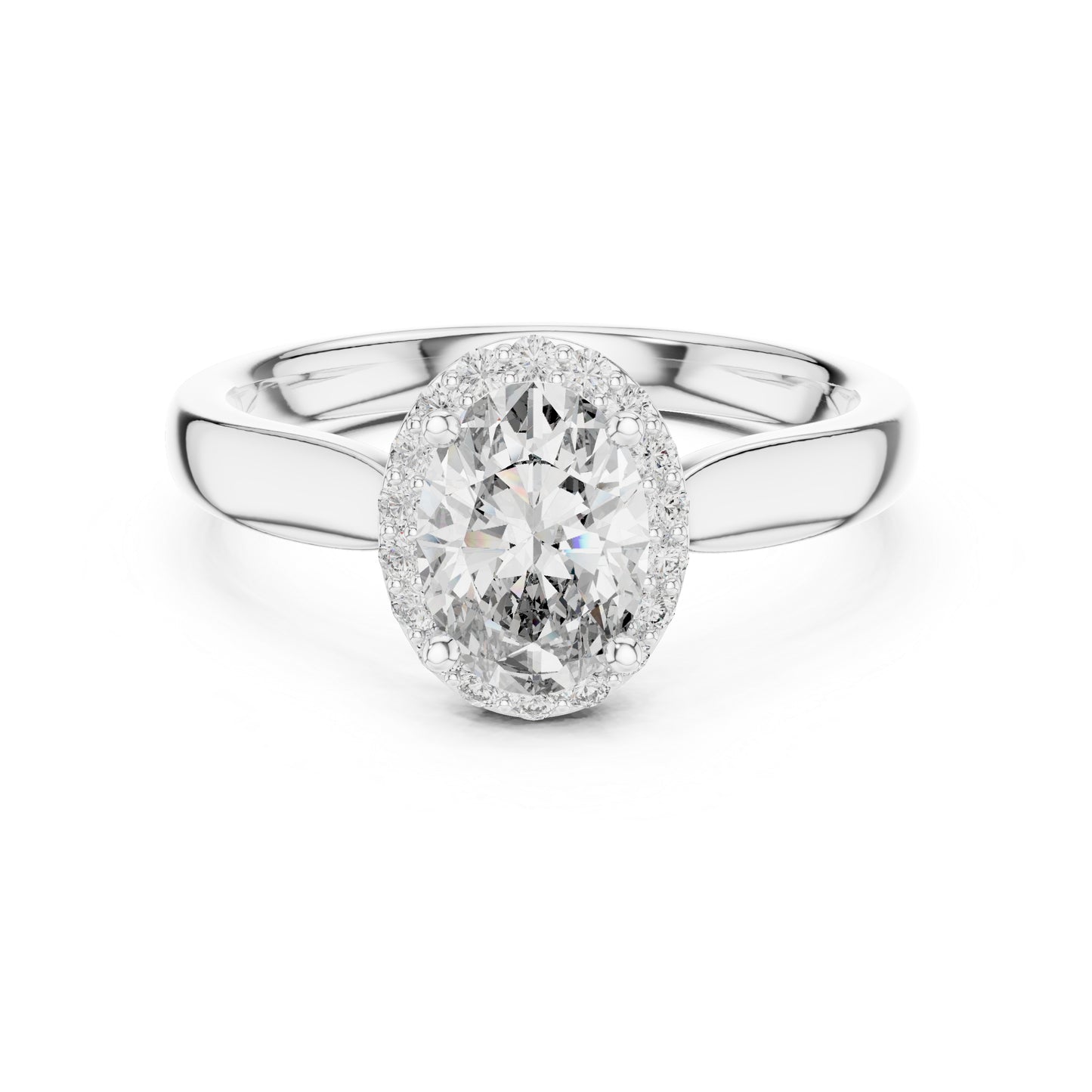 14K Yellow Gold Oval & Round Lab-Grown Diamond Engagement Ring for Women | Pure Carat