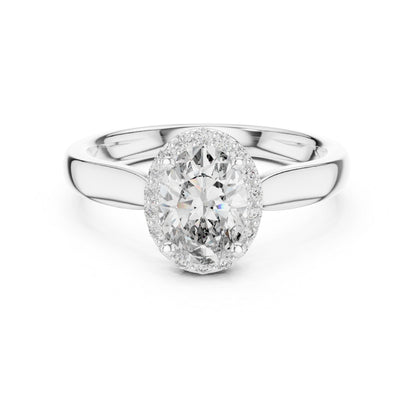 14K Yellow Gold Oval & Round Lab-Grown Diamond Engagement Ring for Women | Pure Carat