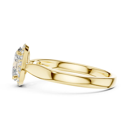14K Yellow Gold Oval & Round Lab-Grown Diamond Engagement Ring for Women | Pure Carat