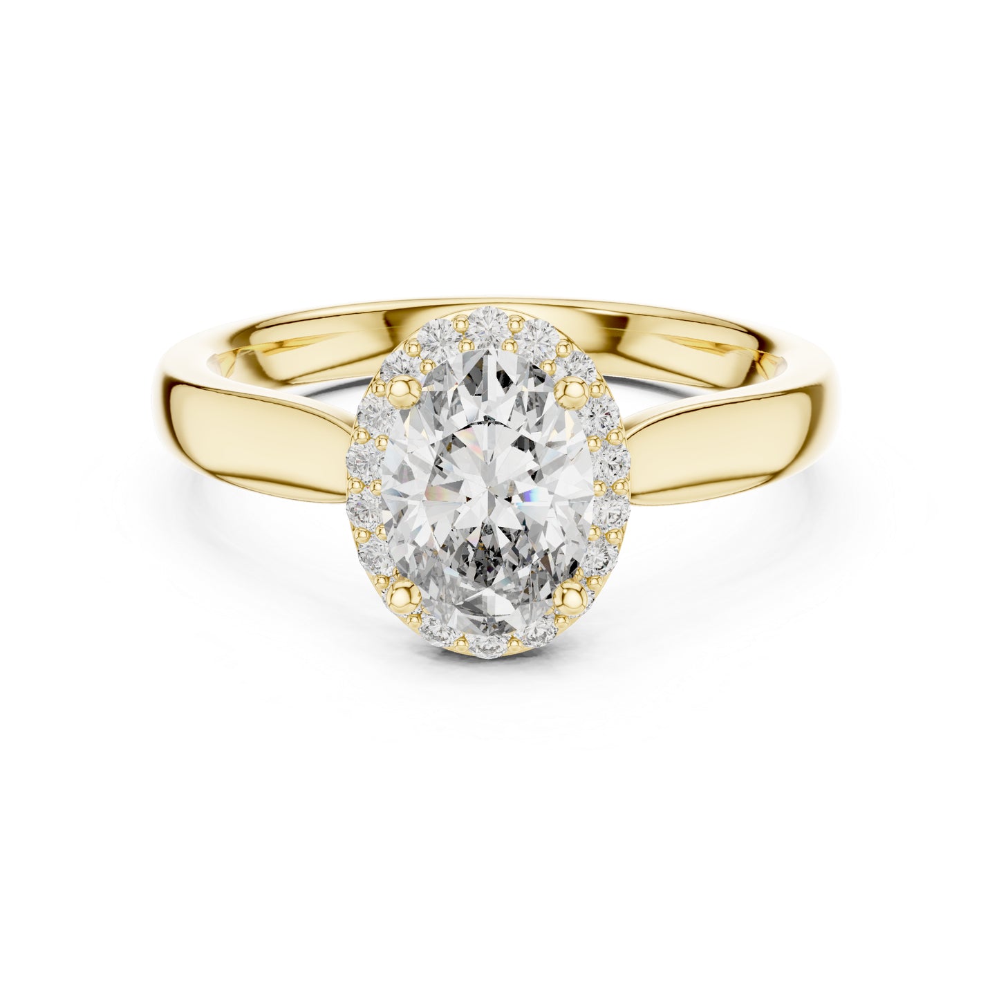14K Yellow Gold Oval & Round Lab-Grown Diamond Engagement Ring for Women | Pure Carat
