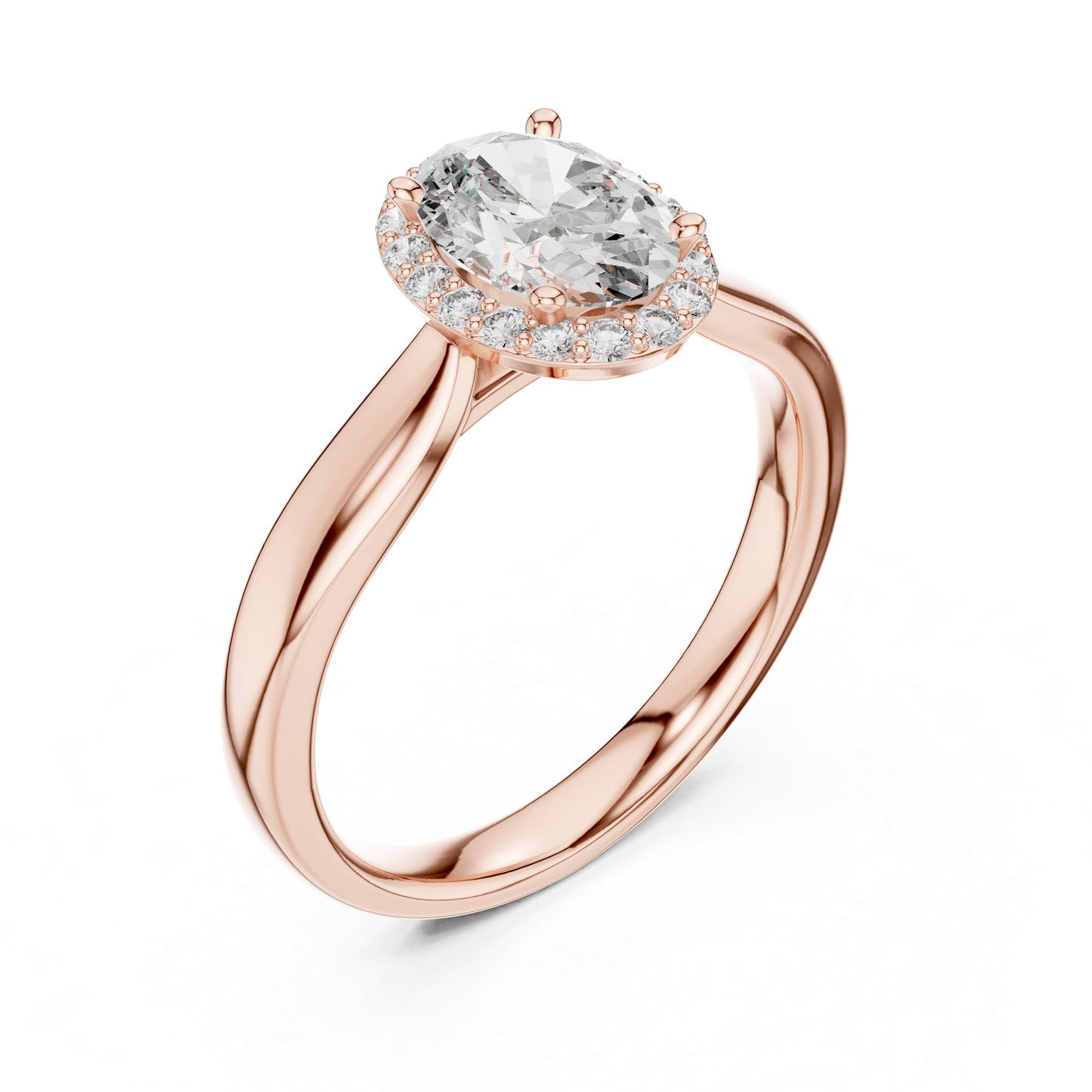 14K Yellow Gold Oval & Round Lab-Grown Diamond Engagement Ring for Women | Pure Carat