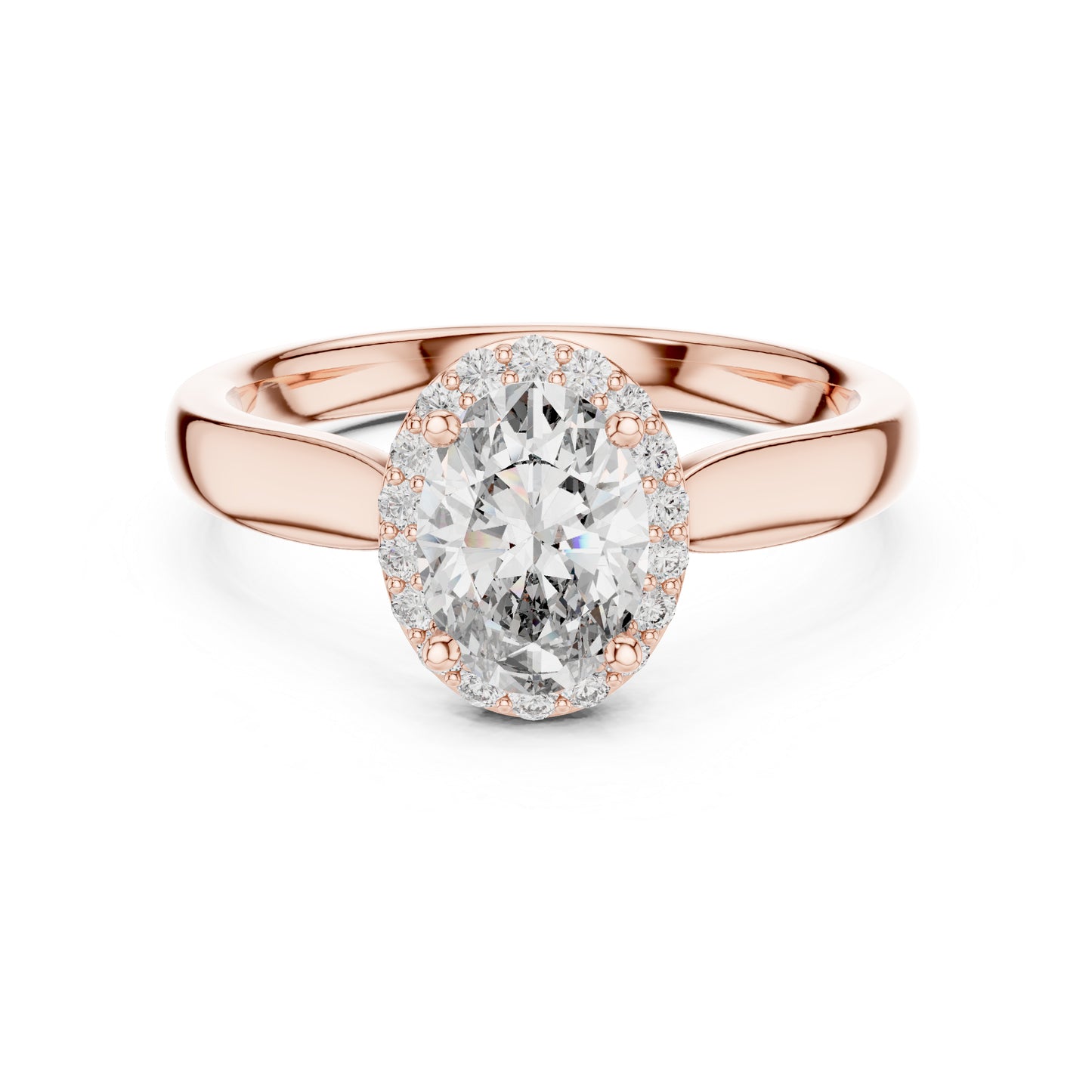 14K Yellow Gold Oval & Round Lab-Grown Diamond Engagement Ring for Women | Pure Carat