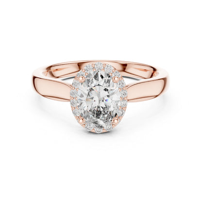 14K Yellow Gold Oval & Round Lab-Grown Diamond Engagement Ring for Women | Pure Carat