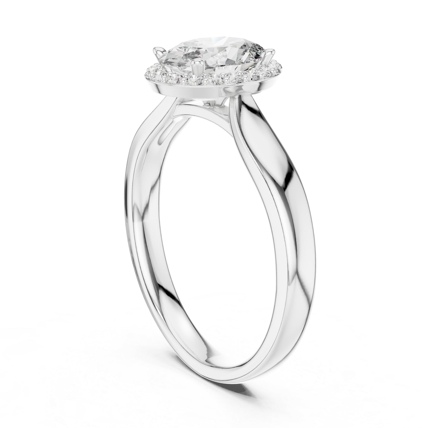 14K Yellow Gold Oval & Round Lab-Grown Diamond Engagement Ring for Women | Pure Carat