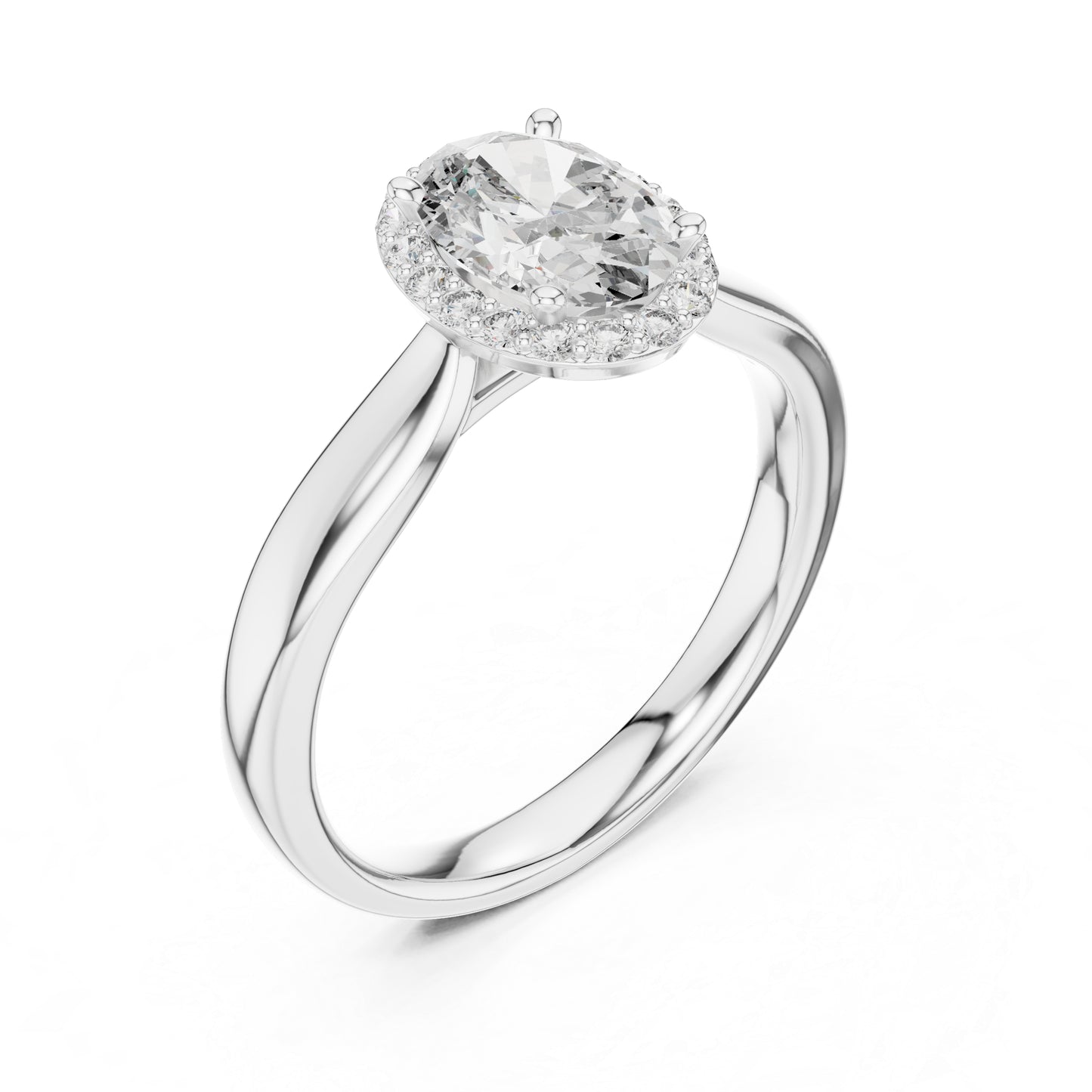 14K Yellow Gold Oval & Round Lab-Grown Diamond Engagement Ring for Women | Pure Carat