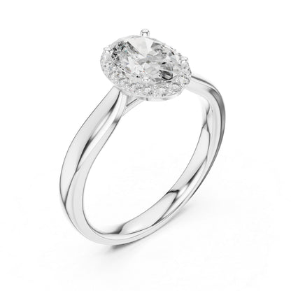 14K Yellow Gold Oval & Round Lab-Grown Diamond Engagement Ring for Women | Pure Carat