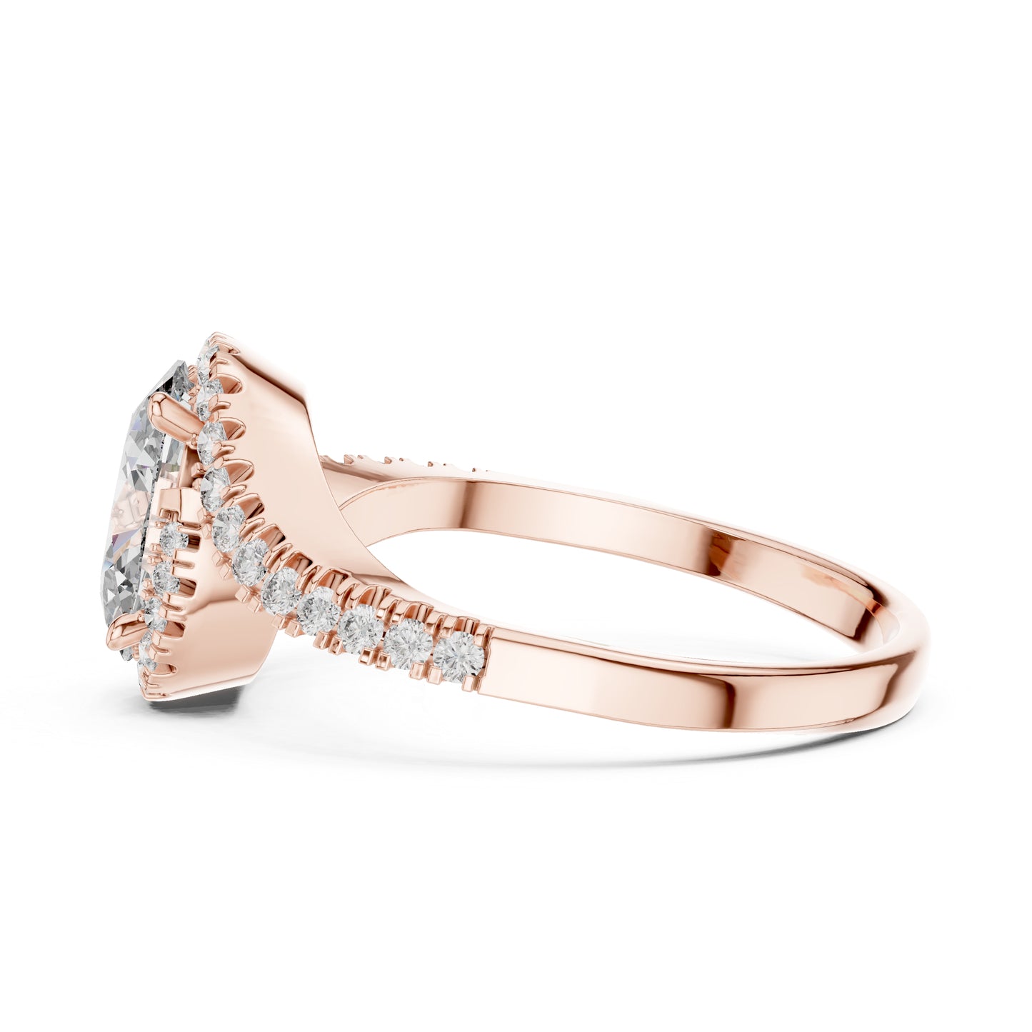 18K White Gold Round & Oval Lab-Grown Diamond Ring for Women | Wedding | Pure Carat